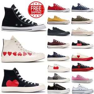 High Quality Men's and Women's Classic Casual Shoes High Low Canvas Shoes 1970s Star Sneakers Joggers Retro Shoes Black All Platform Outdoor Shoes Multi Heart Sneakers