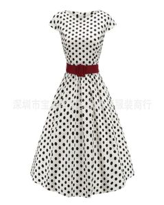 Sukienki Women039s swobodna patchworka spódnica Hepburn 50S03001957