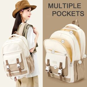 Рюкзаки для учащихся высокой емкости в колледже женщины рюкзак модный ноутбук школьная сумка для девушки книжная сумка для путешествий эстетические сумки 240520
