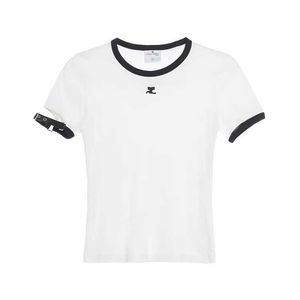 COURREGES PS24 Spring/Summer New Popular Pattern Short sleeved T-shirt Womens Original High Quality Goods