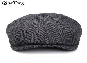 Peaky Blinders Men Beret Hat Autumn New Vintage Herringbone Octagon Cap Women039s Casual Pumpkin Hat Gatsby Flat Heret Hats Y29553323