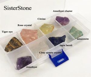 8pcs Naturalny kwarc krystalicznie szorstki szlachetki i minerały leczą surowe kamienie jako prezenty5566623