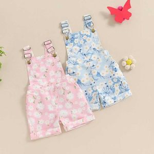 Jumpsuits Childrens clothing printed sleeveless shoulder straps bibs baby jumpsuits childrens clothing summer clothing Y240520D39A
