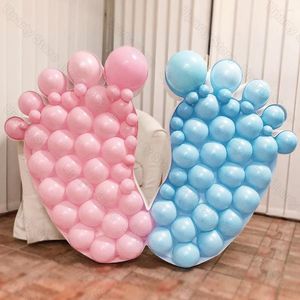 Party Decoration Baby Feet Mosaic Balloon Frame For Shower Foot Print Balloons Fill Box Birthday Kön Reveal Decor