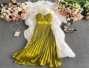 Sıradan Elbiseler Vintage Runway Plajı Kolsuz Spagetti Strap Partisi Seksi Kırmızı Elbise Boho Sundress Kadınlar 2021 Yaz Backless9929875