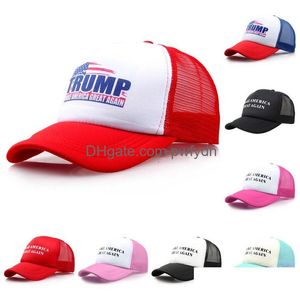 Party Hats Trump 2024 U.S. Campaign Baseball Hat Adjustable Makes America Again Mesh Cap Drop Delivery Home Garden Festive Supplies Dh7Df
