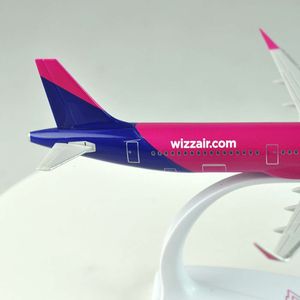 Ny A321 Airplane Model Wizz Air Aircraft Plan 20cm Assembly Harts Static Display Airliner Kids Souvenir för insamling