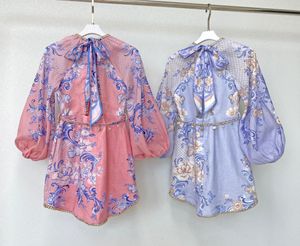 2022 summer new dress ramie Print Shirt linen Print Skirt Set8560104