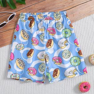 Boys and girls casual breathable shorts summer cool and comfortable cartoon game controller pattern shorts 240425