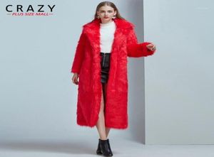 2020 Luxury Xlong Plus Size S 6xl Fashion Faux Fur Poat Women High Street Vintage Red Black Fake Murs Coats Пушистые куртки11629900