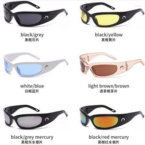 Güneş Gözlüğü Milletli Millennium Sport Y2K Kadın Ay Güneş Gözlükleri Moda Gelecek Teknoloji Sense 2000s 90s Estetik Gözlük 327p