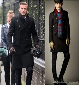 Masculino com peito duplo de longa distância Parka British Gentleman Roupas Classic Coats Man Slim se encaixa 2217653