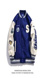 Giacca per uomini varsity inverno da basket spessi parcati blu lettera hip hop giacca da uomo donna donna patchwork patchwork cappotto t2203530982