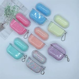 Coloful cukierki AirPods Puse Bling Eardhone Pełna osłona torba słuchawkowa do Apple Air Subs 1 2 3 Bluetooth Wireless Ładowanie słuchawkowy z haczykiem