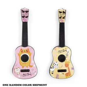 Guitar Mini Mini vier Saiten Gitarrenspielzeug Bildungsmusikinstrument Spielzeugjungen und Mädchen Spielzeugkindergeschenk WX