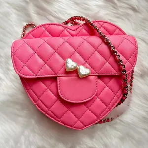 Designer classic flap half moon clutch heart Bag tote luxury purse and handbag womens men fashion Calfskin Crossbody bag 10a Lambskin quilted Shoulder Mini pink Bags
