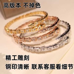 Newly designed bulgarly bracelets are selling like cakes High Snake Bracelet Womens Full Diamond Narrow Rose Gold Sky Star Mens with Original logo box bvilgarly