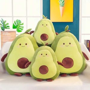 Stuffed Plush Animals Comfortable Avocado Soft Pillow Plush Toy Kawaii Cartoon Fruit Sticker Girl Baby Doll Toy d240520