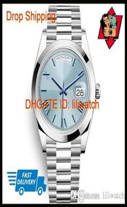 DayDate New Herren Watch President Automatic Uhren Männer Silber Gurt Blaues Zifferblatt Kronherts Uhren Männer Party Designer Uhr Tag D2234073