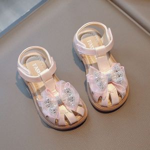 여름 어린이 아기 여자 소프트 프린세스 아이 반짝이는 레이스 보우 노트 비치 신발 유아 캐주얼 폐쇄 발가락 샌들