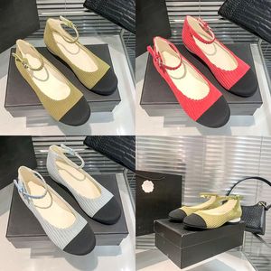 Designer di nuove donne Sandali vintage sandali vintage di lusso classico in stoffa a strisce single scarpe single ladys eleganti metallo a basso tacco basso tacco di sandalo di sandalo 34-40