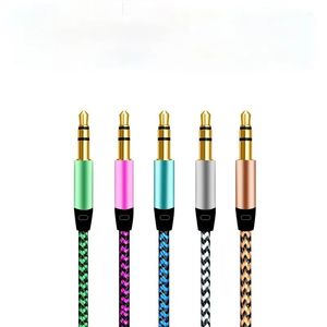 2024 3.5 Jack Audio Cable Jack 3,5 mm hane till manlig tyg Audio Aux -kabel för iPhone -bilens hörlurar Högtalartrådsledning Aux Cordfor hörlurar Aux -sladd