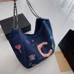 Luxury designer shoulder bag, denim bag, chain strap, genuine leather women's handbag, women's handbag, smoked wallet, handbag