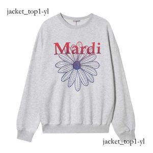 Mardi Damen Hoodies Sweatshirts Mardi Mercredi Classic Daisy Blumendruck Lose Casual Top Gold High Sier gleicher Stil Pullover Mercredi 4f38