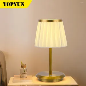 Table Lamps Lampshade For Fabric Rechargeable Touch Switch Desk Lamp Bedside DIY Detachable LED Decorative Night Light