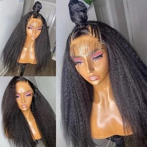 Kinky Straight 13x6 HD Lace Frontal Wig Transparent Lace Frontal Wig Human Hair150 Density Human Hair Wig 30 Inch Lace