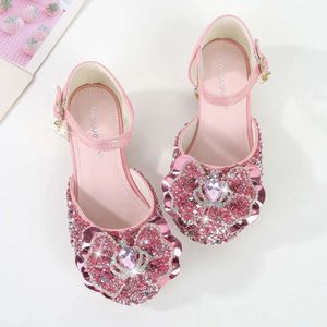 Mädchen Partyschuhe Strasskronkronkinder Sandalen Mode-Pailletten Bowknot vielseitige Kinder Kausale Performance hohe Heels