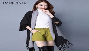 Autumn New Womens Elegant Socialite Cashmere Tassel Cardigan Sweaters Batwing Sleeves Scarf Cape Outwear God kvalitet Y2001062664329