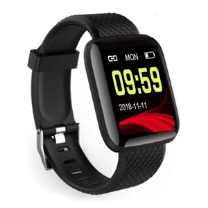 Pedometre İzle 116 Plus Watch Wristband Sports Fiess Akıllı Bilezik Bandı Kan Basıncı Ölçüm Saatleri DDMY3C