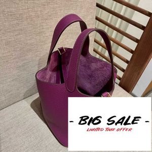 Designer Handbag Spalla Picotina Borsa Piccolo Designer Strato ad alta precisione Cowfide Purple in pelle Pickele con il logo