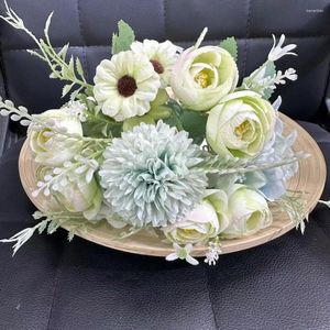 Dekorative Blumen DIY Party Dekoration Simuliertes Rose Festivalzubehör 10 Farben kleine Wohnkultur Bouquet