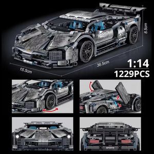 Toylinx 1 14 Bausteine Autos Moc City Speed Luxus Auto Rennfahrzeug mit Superrennfahrern Ziegelspielzeug für Kinder Geschenk 240520