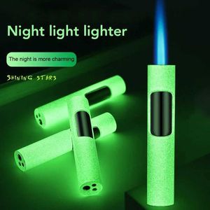 Feuerzeuge tragbare luminöse Taschenlampe Gasstrahl Windfestes Zigarre Leichter mit Butan -Stift -Sprühpistole Metall helleres Geschenk Neues S24513