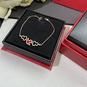 Necklaces designer for women Red three gourds necklace for women sterling silver plated 18k rose gold ruby New Year red and white fritillaria niche design simple