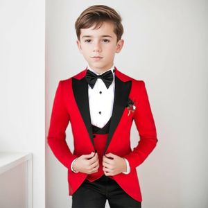 День детей, исполнение школьного костюма 4 штуки цветочные мальчики для свадебного платья Формальное детское выпускное вечеринка Tuxedo 240520