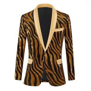 Men's Suits Fashionable Slim Fitting Long Sleeved Striped Rhinestones And Sequins Formal Sportswear Wedding Parties Costume