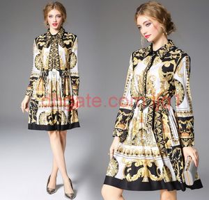 2020 Wiosna Lato jesień barokowy kołnierz barokowy ROUN Luksusowy A-Line Kobiety Kobiety damskie sukienka Nowa przybycie hurtowa 3756743