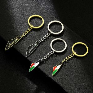 Keychains Lanyards Rostfritt stål Israel Map Keychain Peace Jewelry Y240510