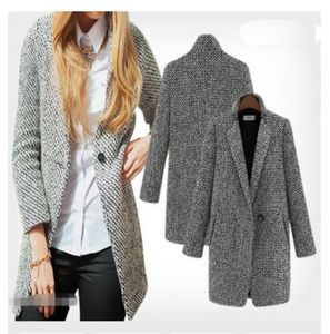 Women Winter Casual Women Wool Trench Coat Hooded Parka Jacket Plus OverCoat 1393839