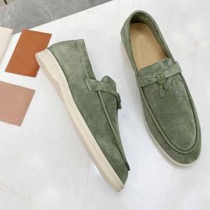 Shoes Mens Dress Women Flat Designer Shoe 100% Leather Metal Buckle Lady Suede Womens Casual Mules Princetown Men Trample Lazy Loafers Size 35-42-45 with 44 s