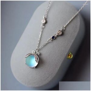 Hänge halsband hjärta eldmonsten kvinnlig trendig charm halsband för kvinnor koreansk stil veratile clavicle chain smycken gåva d dhm1n