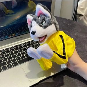 Plush Animal Boxing Dog Fun Interactive Hand Puppet Toy Glove Control Pk Muppet Vocalizing Finger Doll Model Plaything Gift 240520