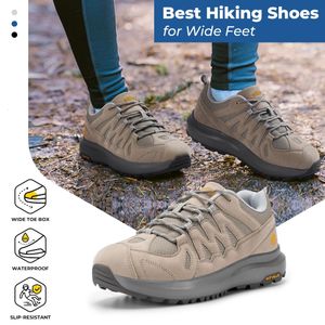 Fitville Womens Sneakers Wide caminhadas e tênis esportivos ao ar livre e trekking trilhas com suporte de arco e caixa de dedos largos 240508