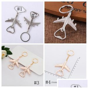 Öppnar Ups Retro Airplane Beer Bottle Opener Aircraft Keychain Alloy Plan Form Keyring Wedding Present Party Favors Kitchen Drop Deliv Dhlyk