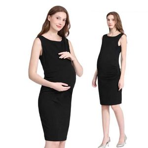 Берродные платья 2024 Платье для кормления беременные женские платье элегантное и модное рукавочное беременное женское платье Вардедо D240520
