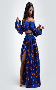 2 -częściowe zestawy Africa Print Dress For dla kobiet Dashiki Top Spurts Tradycyjne sukienki imprezowe plus rozmiar afrykańskie ubrania 5618707